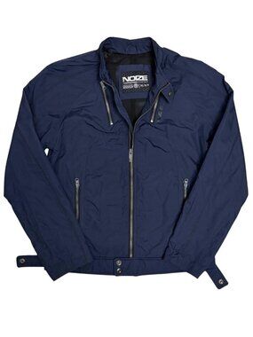 NOIZE Waterproof Jacket Bomber WeatherGear Blue Rain Jacket Mens Medium
